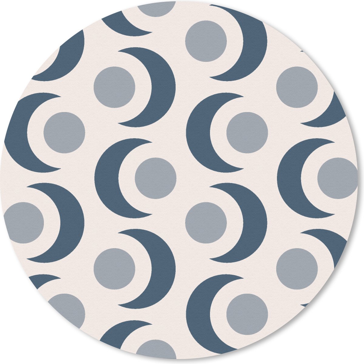 Muismat - Mousepad - Rond - Maan - Design - Cirkel - 50x50 cm - Ronde muismat