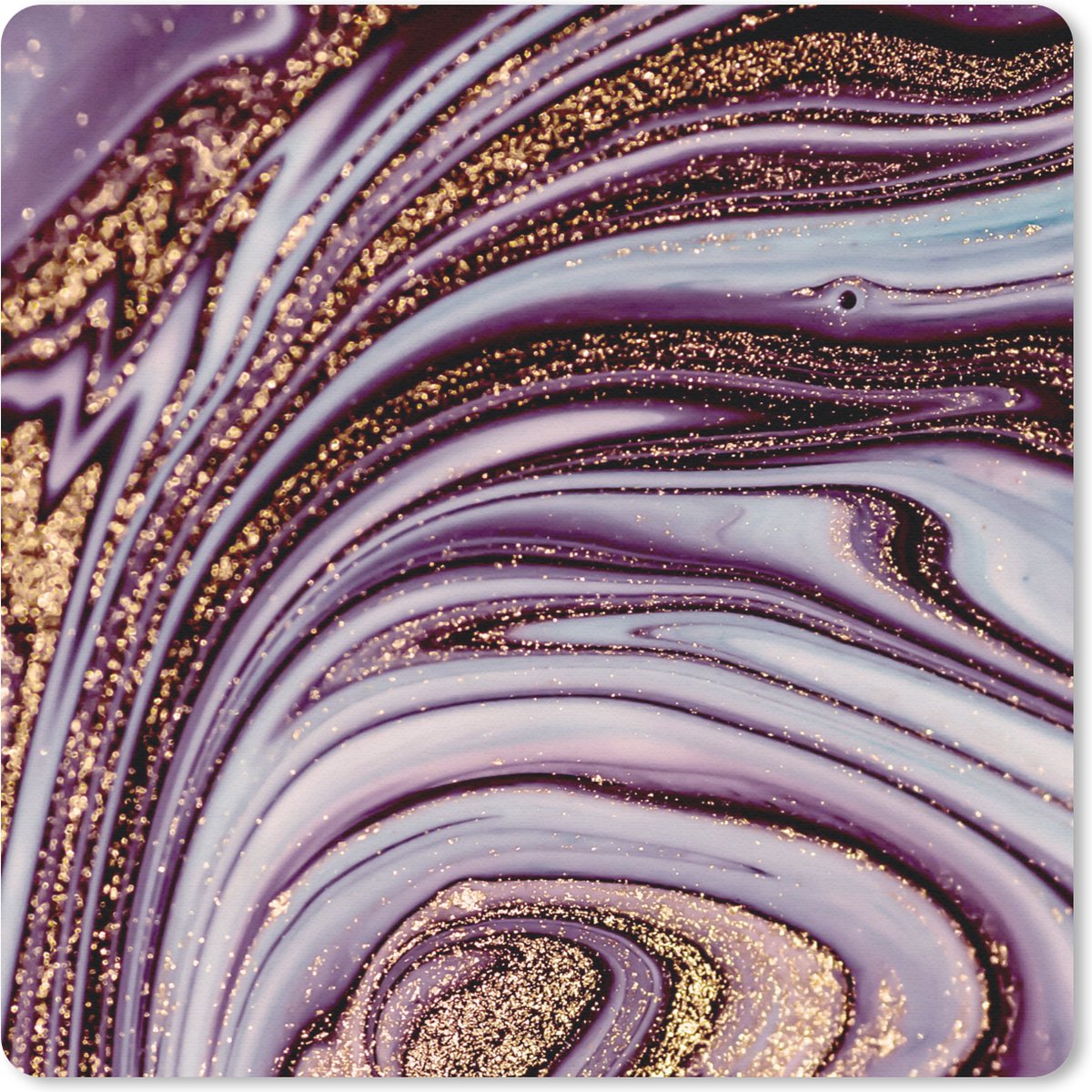 Muismat 30x30 cm - Mousepad Marmer - Roze - Goud - Glitter - Marmer printlook - Luxe - Muismatten