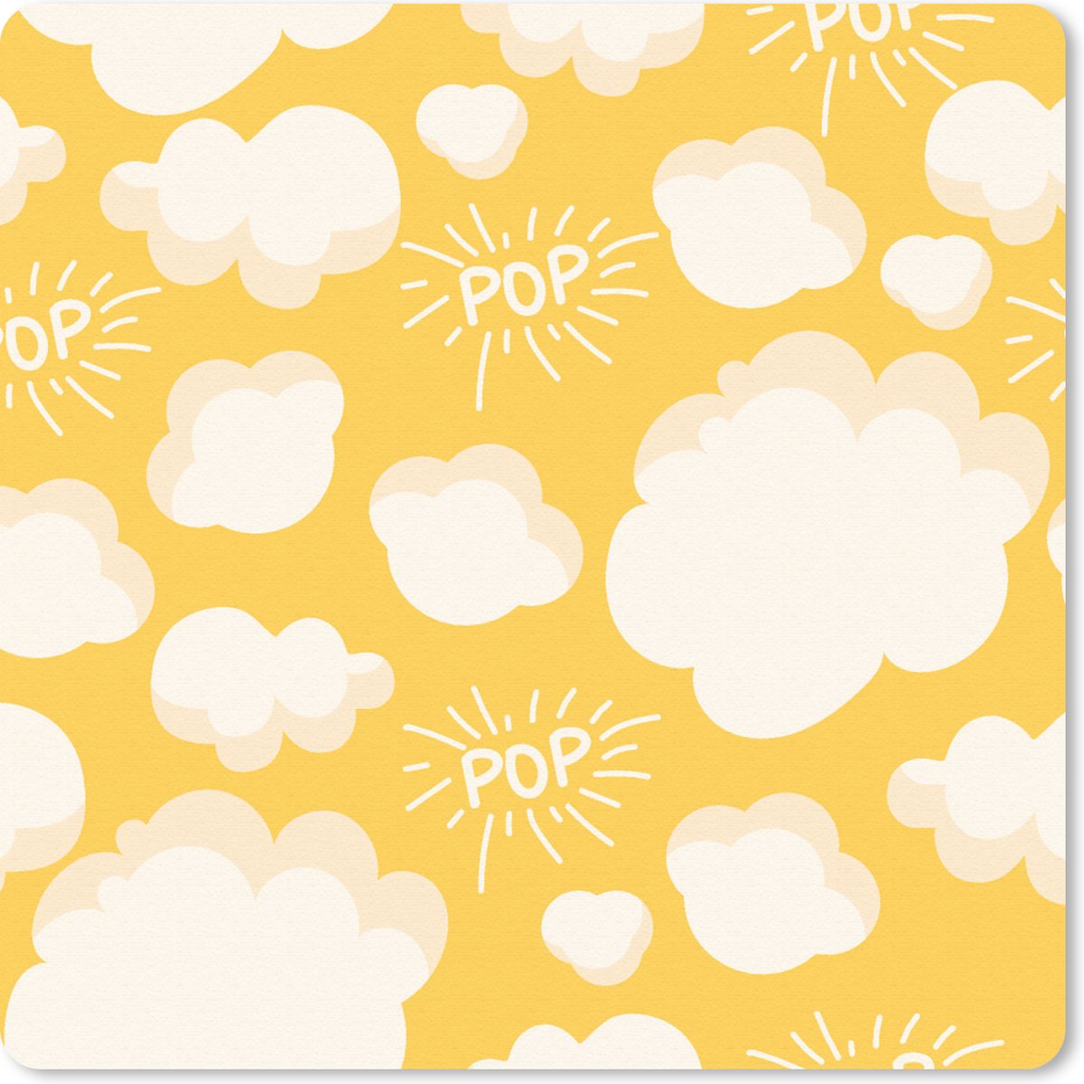 Muismat 20x20 cm - Mousepad Popcorn - Quotes - Patronen - Pop - Muismatten