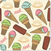 Muismat 20x20 cm - Mousepad Eten - Patroon - IJs - Muismatten