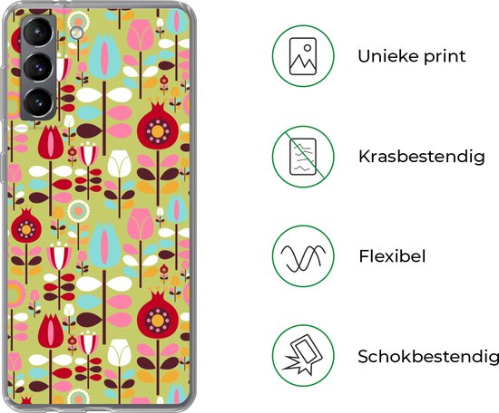 Coque Samsung Galaxy S21 - Motifs - Fleurs - Couleurs - Coque de téléphone en Siliconen -