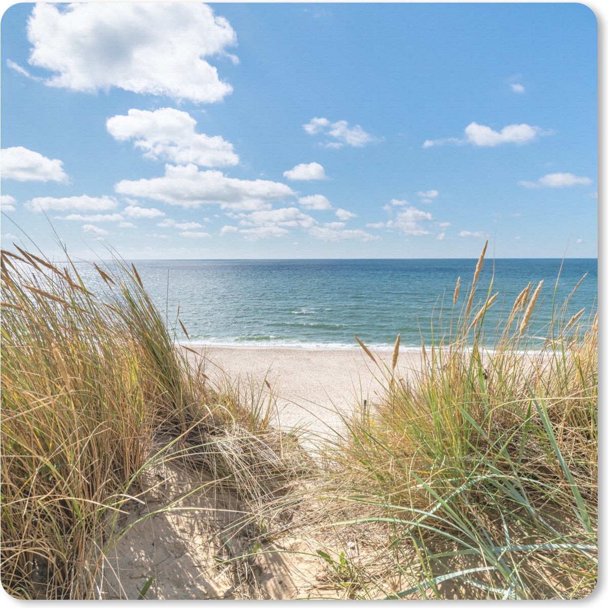 Muismat 30x30 cm - Mousepad Duin - Gras - Zee - Strand - Muismatten