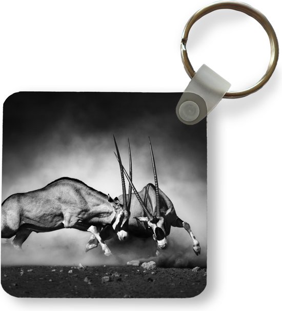 Sleutelhanger - Uitdeelcadeautjes - Antilope - Zwart wit - Portret - Wilde dieren - Dieren - Plastic