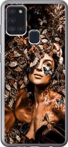 Geschikt voor Samsung Galaxy A21s hoesje - Luxe - Vrouw - Collage - Siliconen Telefoonhoesje