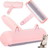 Rolborstel voor reinigen Hondenharen - Kunststof - Roze - Comfortabel Handvat