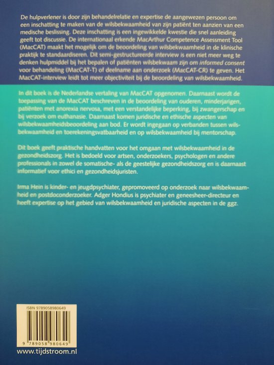 Wilsbekwaamheid in de medische praktijk