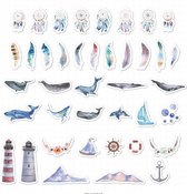 40 stuk aquarel schilderen walvis veerkracht Cartoon stickers voor kinderen en volwassenen Beloningsstickers Journal Laptop Telefoon Stickers