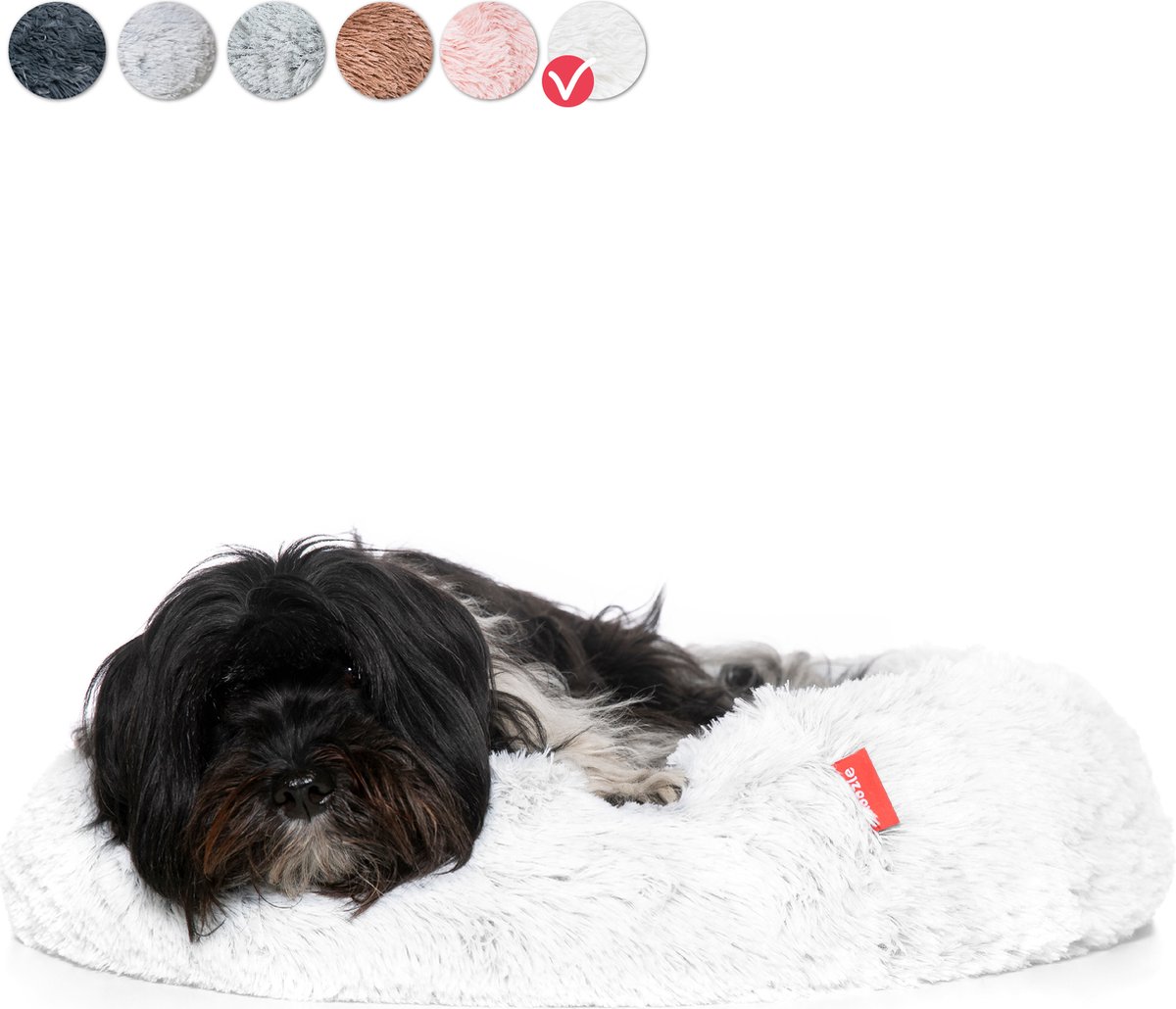 Bol.com Snoozle Donut Hondenmand L - 70 cm - Fluffy Hondenmand Groot - Ronde Hondenmand Wit - Superzacht Hondenbed Medium - Anti... aanbieding