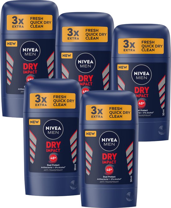 NIVEA MEN Dry Impact Deodorant Stick - 5 x 50 ml | bol