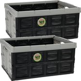 Storage Solutions Inklapbare boodschappenkratten - 4x stuks - Gerecycled kunststof - 45L