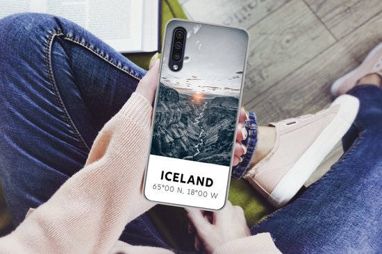 Coque Samsung Galaxy A50 - Islande - Soleil - Montagnes - Coque de téléphone en Siliconen