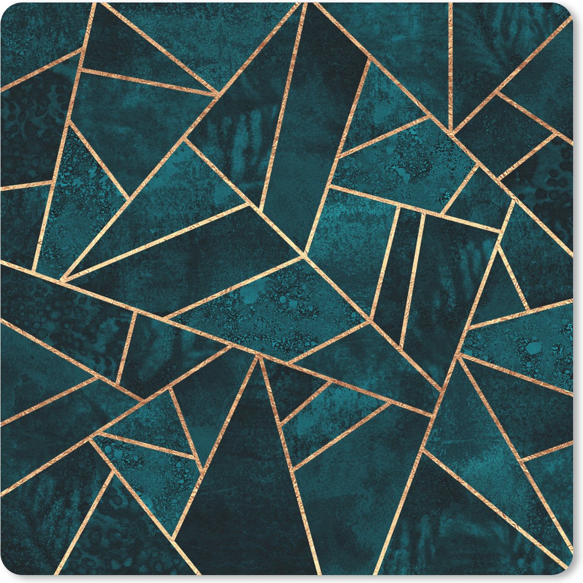 Muismat 30x30 cm - Mousepad Stenen - Goud - Luxe - Patronen - Abstract - Muismatten