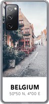 Geschikt voor Samsung Galaxy S20 FE hoesje - België - Café - Terras - Rood - Siliconen Telefoonhoesje