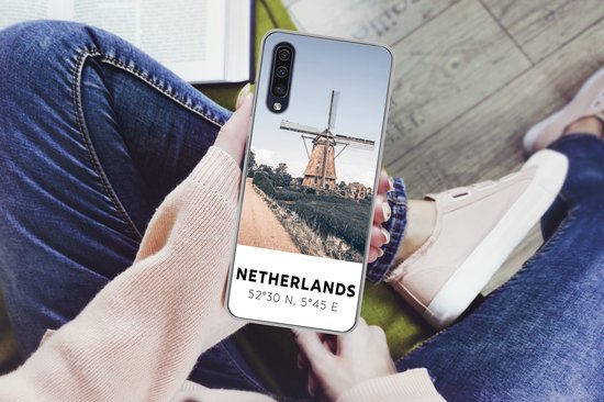 Coque Samsung Galaxy A50 - Pays- Nederland - Moulin à vent - Prairie - Coque de téléphone en Siliconen
