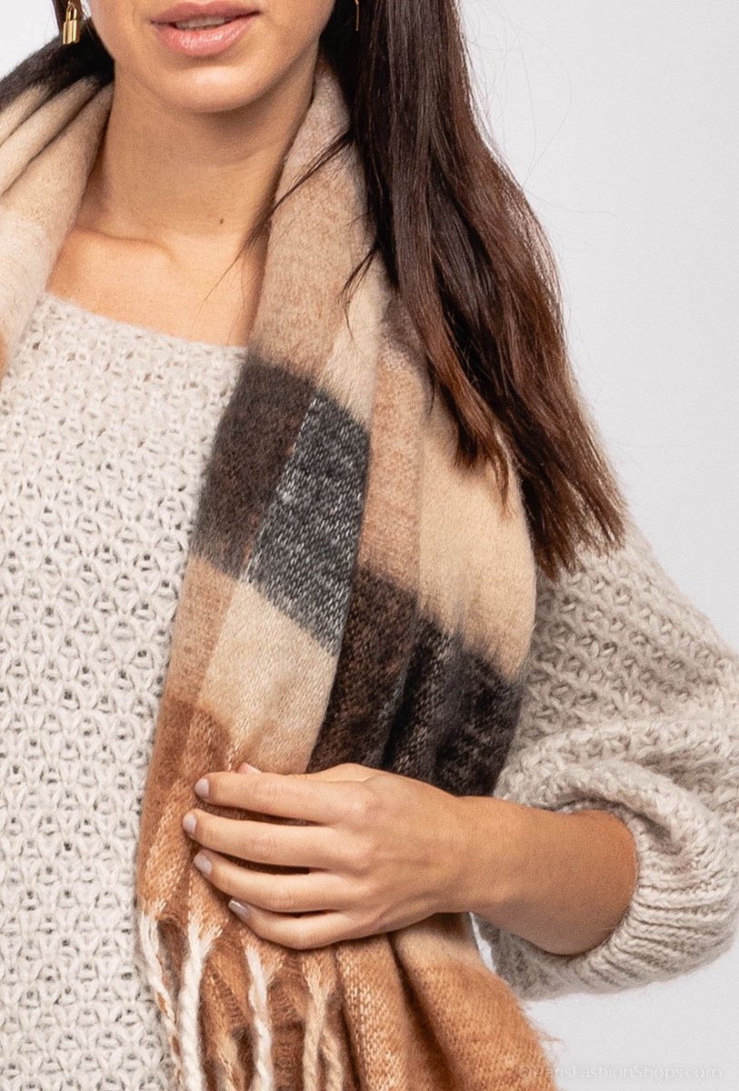 Without Lemon - Scarf Fall/Winter - Beige Taupe Sjaal - 70x180cm - Kerstcadeau - Cadeau tip