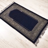Tapis de prière en velours de Luxe bleu foncé - Différentes couleurs disponibles, choisissez parmi une qualité parfaite - Tapis de prière islamique - Cadeau pour le cadeau de l'Aïd musulman - Cadeau d'anniversaire du Ramadan - Faveur de mariage