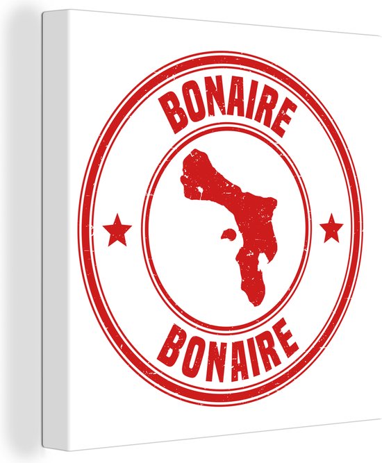 Une illustration d'un tampon rouge de toile Bonaire 90x90 cm - Tirage photo  sur toile... | bol.com