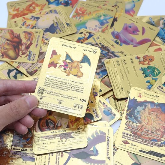 Thumbnail van een extra afbeelding van het spel - Pokemon - Kaarten - Gold - Rare - Collection - Battle - Gift - Cadeau - 55 - Stuks - Box - Editie - Kerstcadeau -