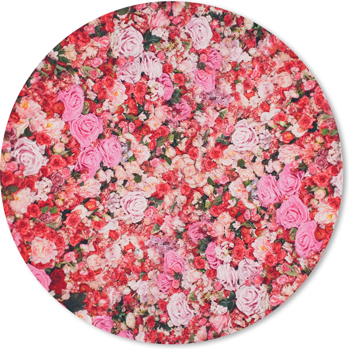 Muismat rond 20x20 cm - Mousepad Bloemen - Kleuren - Rozen - Ronde muismatten