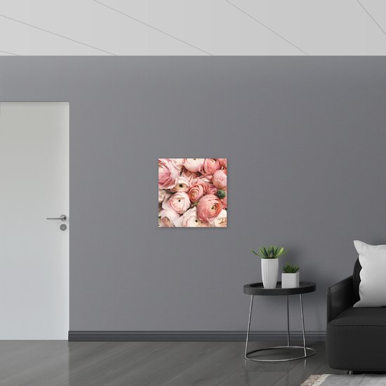 WallClassics - Toile - Bouquet de Roses Rose Clair - 60x60 cm Photo sur Toile Peinture (Décoration murale sur Toile)