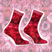 Sock My Feet - Sock my pink roses -valentijn cadeau -rozen -