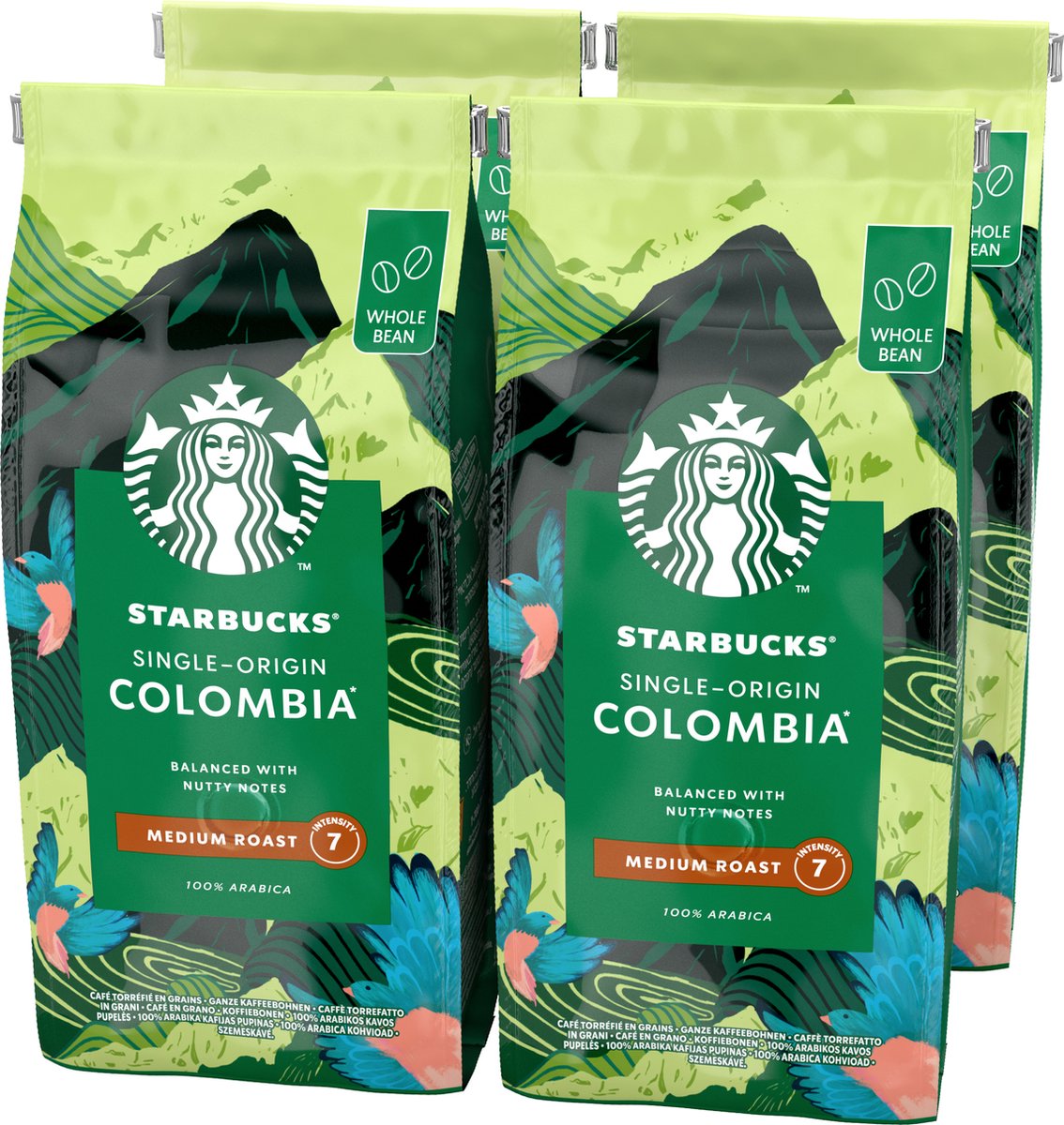 Starbucks Colombia koffiebonen - 4 zakken à 450 gram