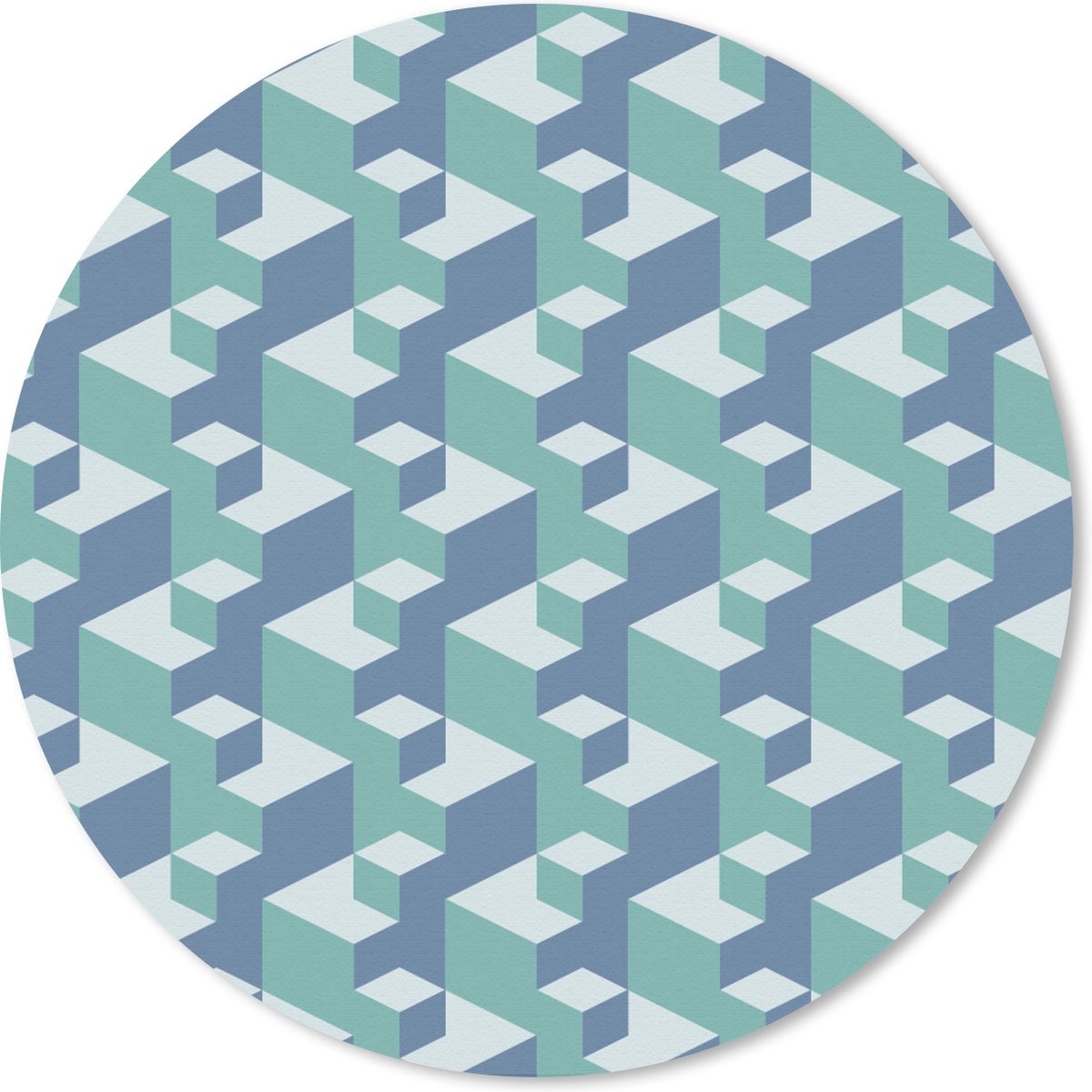 Muismat rond 30x30 cm - Mousepad Patronen - Kubus - 3D - Ronde muismatten