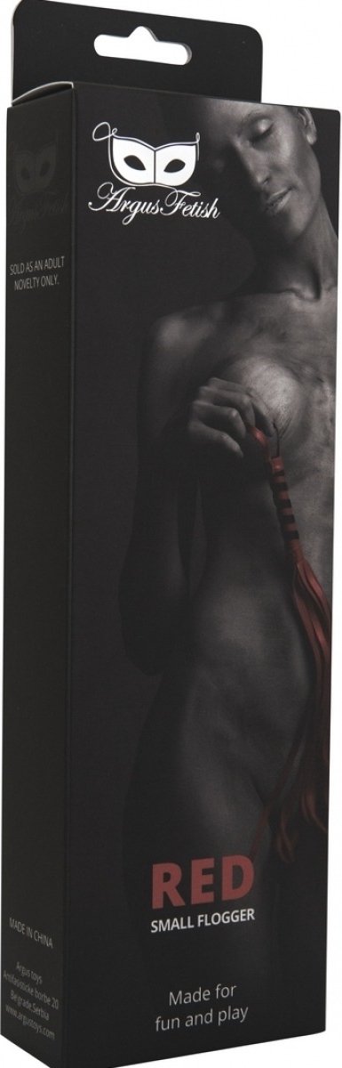Goedkoopste Argus Small Flogger - Rode Leatherlook Zweep - AF 001004