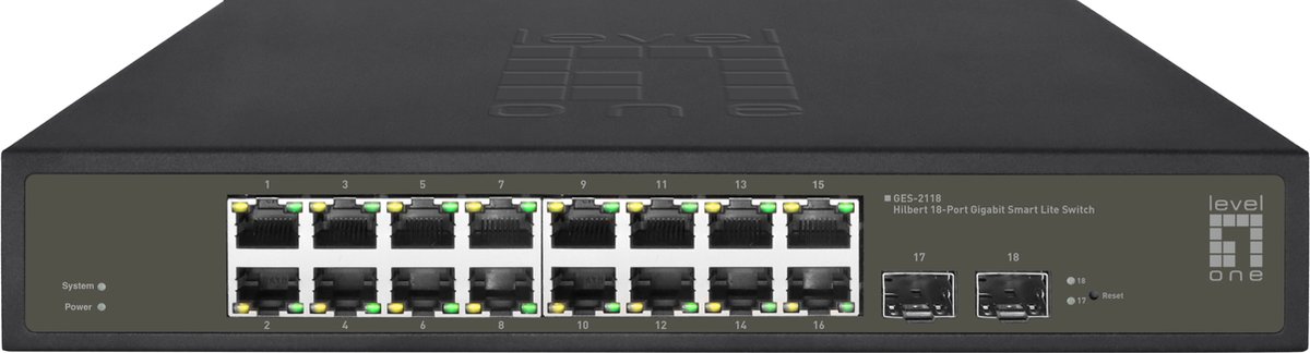 LevelOne Switch 16x GE GES-2118 2xGSFP 19 Hilbert