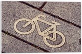 WallClassics - PVC Schuimplaat - Logo van Fiets op Stenen - 60x40 cm Foto op PVC Schuimplaat (Met Ophangsysteem)