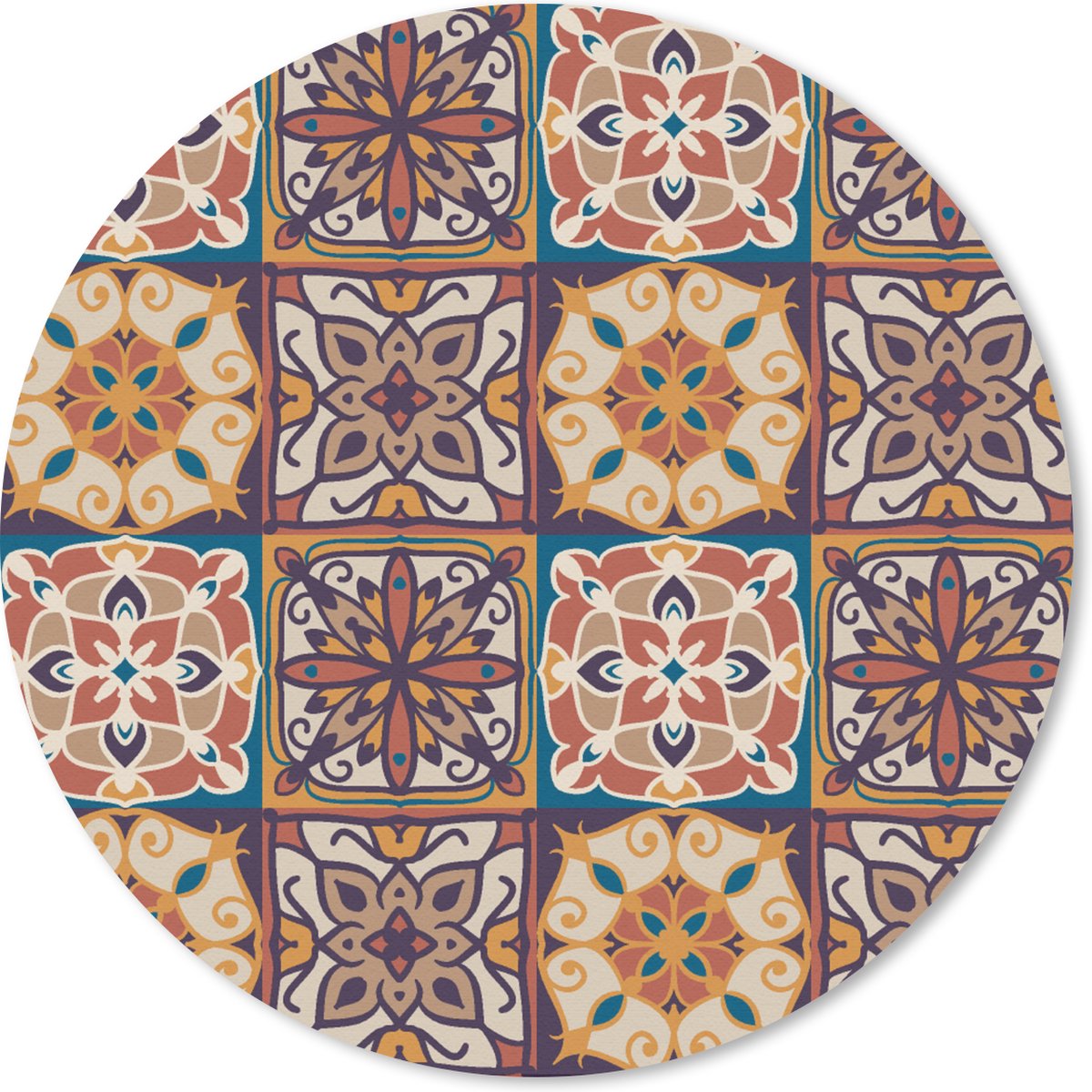 Muismat rond 40x40 cm - Mousepad Vector - Tegel - Abstract - Patroon - Ronde muismatten