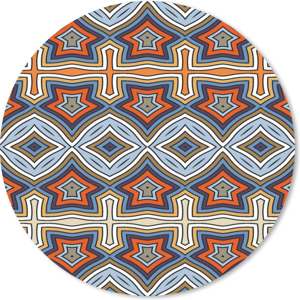 Muismat rond 30x30 cm - Mousepad Patroon - Afrika - Vormen - Ronde muismatten