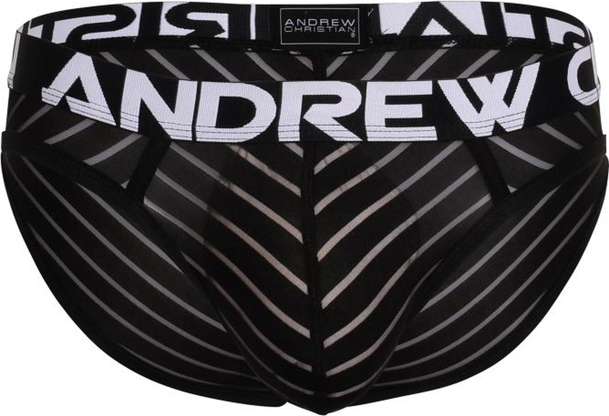 Andrew Christian Sheer Stripe Brief w/ ALMOST NAKED® - MAAT XL - Heren Ondergoeds (erotisch) - Slip voor Mans (erotisch) - Mannen Mannen Slip