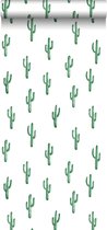 ESTAhome behang kleine woestijn cactussen smaragdgroen - 138900 - 53 cm x 10,05 m