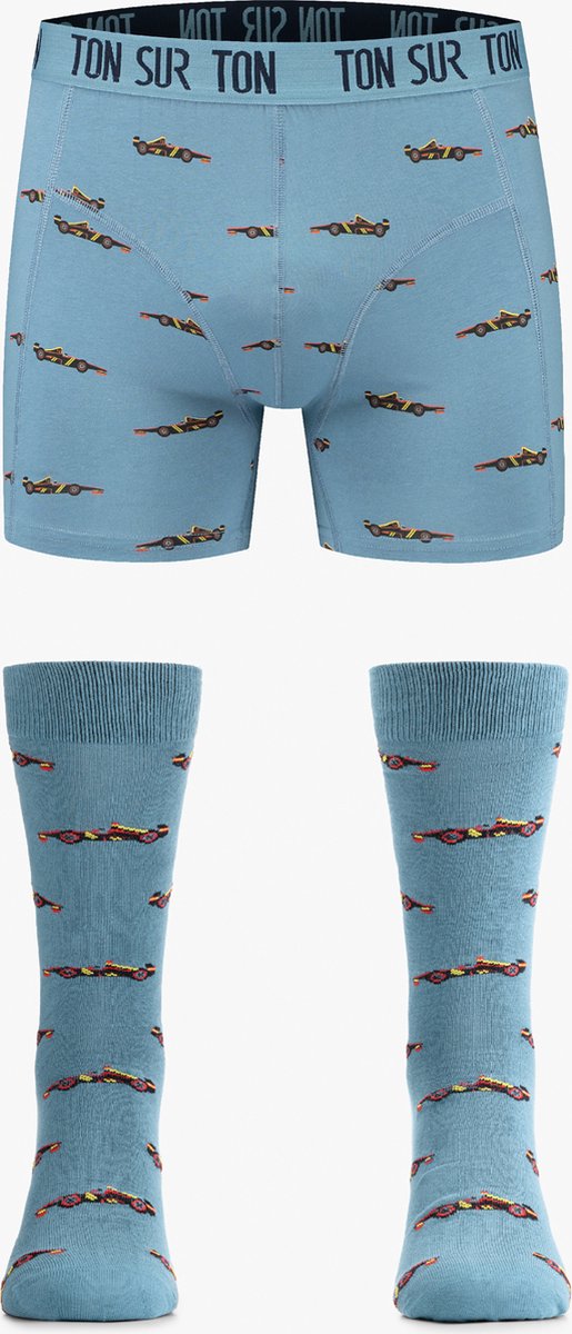 Ton Sur Ton - Kerstcadeau voor mannen - Cadeau voor man - Boxershort Heren - Formule 1 Sokken - The Driver XL/41-46- Sokken en Boxershort