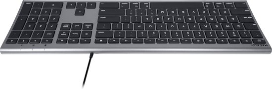 Macally UCZKEYSG-DE, geavanceerd USB-C-toetsenbord, Duitse lay-out, Space Grey