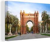 Canvas Schilderij Poort - Barcelona - Spanje - 30x20 cm - Wanddecoratie