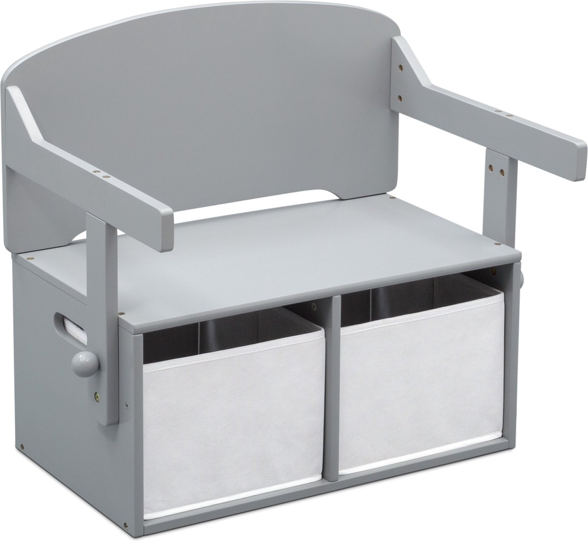 Bibliothèque Pour Enfants Avec Banc De Siège, 6 Compartiments Et 3 Coussins Coffre A Jouets Et Siege Pour Chambre Enfant Gris 103x30x62 Cm 97791174