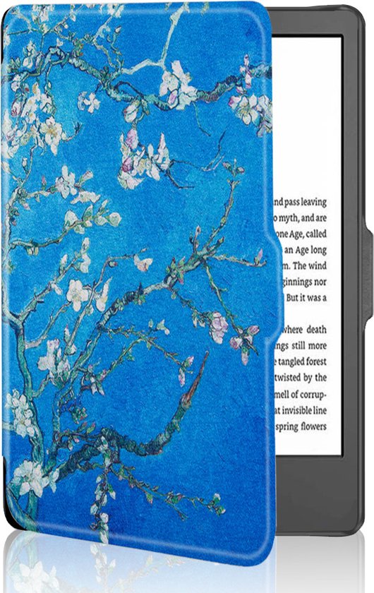 Lunso - Geschikt voor Kobo Clara 2E hoes (6 inch) - sleep cover - Van Gogh Amandelbloesem van Lunso — afbeelding 3