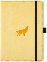 Dingbats* Wildlife A5 Notitieboek - Cream Wolf Raster - Bullet Journal met 100 gsm Inktvrij Papier - Schetsboek met Harde Kaft, Binnenvak, Elastische Sluiting en Bladwijzer