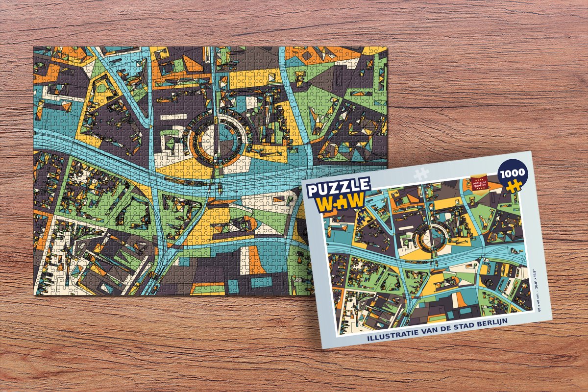Puzzel Illustratie van de stad Berlijn - Legpuzzel - Puzzel 1000 stukjes volwassenen