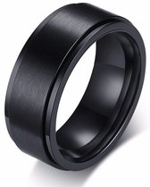 Spinner Ring- Zwart - Fidget Spinner om je Vinger! - 17 - 22mm - Ringen Mannen - Ring Heren - Ringen Vrouwen - Ring Dames - Sinterklaas Cadeautjes