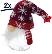 2x Gnome gnome avec boule de plexi bonbon nain décoration de Noël sapin de Noël