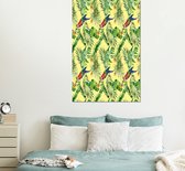 Décoration murale Métal - Aluminium - Fleurs - Plante oiseau de paradis - Vogel - 100x150 cm