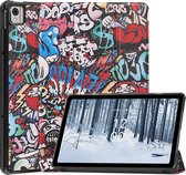 Case2go - Tablet Hoes geschikt voor Nokia T21 (2022) - 10.4 Inch - Tri-Fold Book Case - Met Auto Sleep/Wake functie - Grafitti