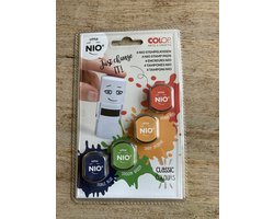 COLOP little NIO Vervangingsstempelkussen – Set van 4 Kleuren