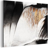 Wanddecoratie Metaal - Aluminium Schilderij Industrieel - Goud - Abstract - Design - 120x90 cm - Dibond - Foto op aluminium - Industriële muurdecoratie - Voor de woonkamer/slaapkamer