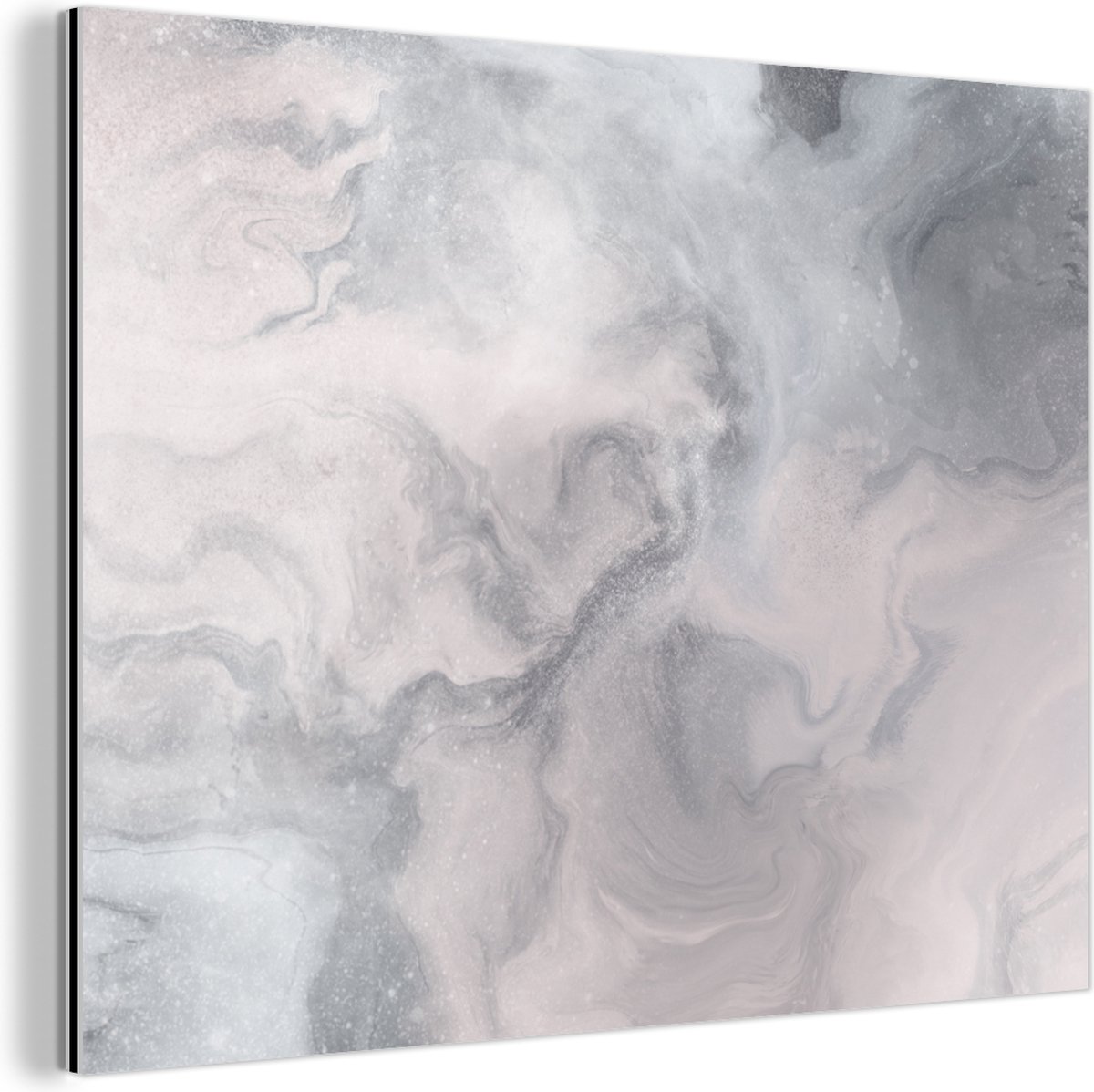 Wanddecoratie Metaal - Aluminium Schilderij Industrieel - Wolken - Abstract - Verf - 160x120 cm - Dibond - Foto op aluminium - Industriële muurdecoratie - Voor de woonkamer/slaapkamer