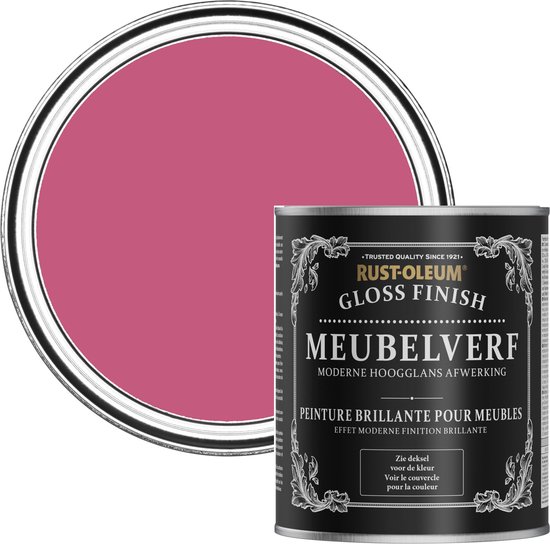 Foto: Rust oleum roze meubelverf hoogglans framboos 750ml