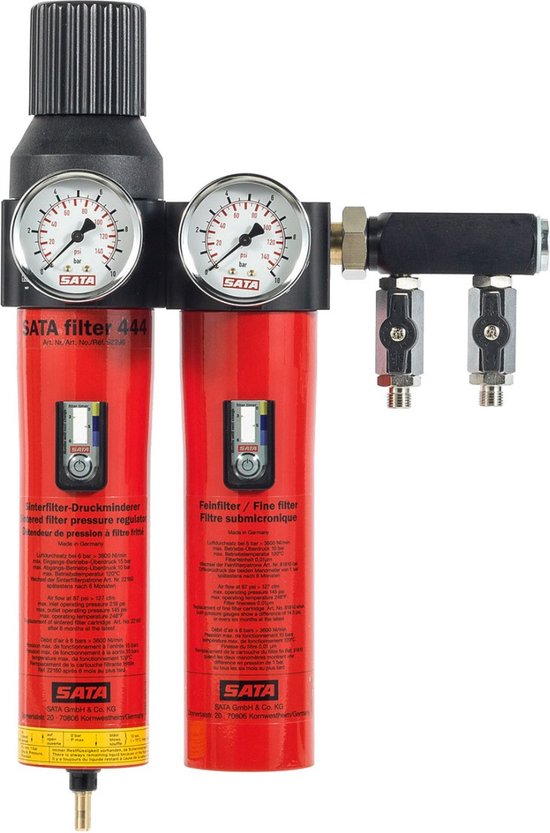 Airpress Olie/ waterafscheider reduceerventiel en olienevelaar - 1/2 - 15 bar - 452034 | Hevu Tools